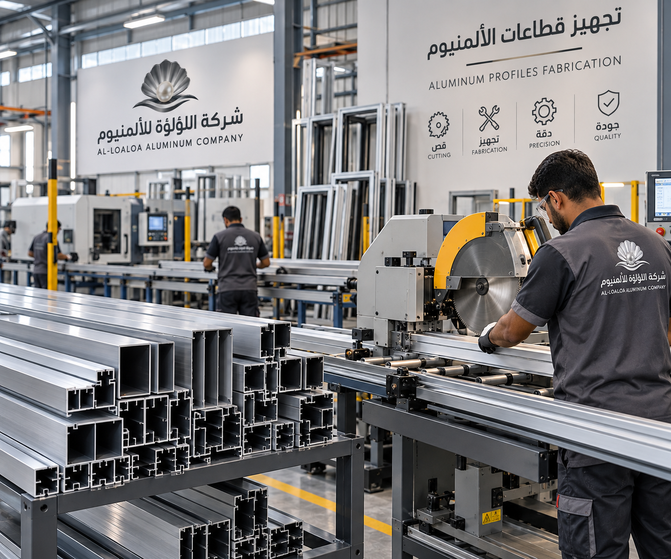 تجهيز قطاعات الألمنيوم